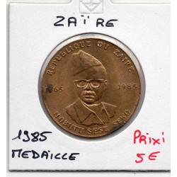Zaire jeton ou medaille 1985 TTB, pièces de monnaie