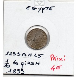 Egypte 1/10 qirsh 1293 AH an 25 - 1899 TTB, KM 289 pièce de monnaie