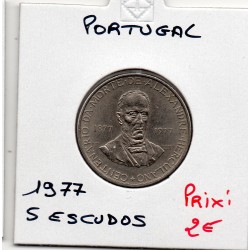 Portugal 5 escudos 1977 Sup, KM 606 pièce de monnaie