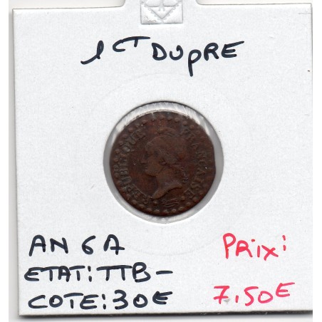 1 centime Dupré An 6 A paris TTB-, France pièce de monnaie