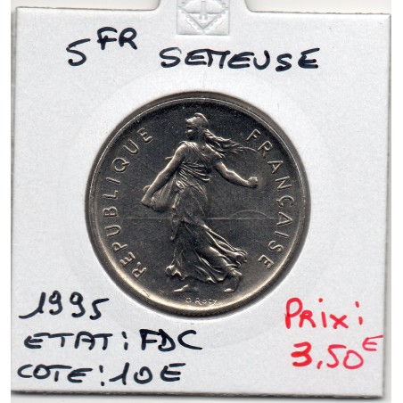 5 francs Semeuse Cupronickel 1995 FDC, France pièce de monnaie