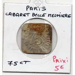 75 centimes Cabaret la Belle meunière, Paris non daté Cupronickelmonnaie de nécessité