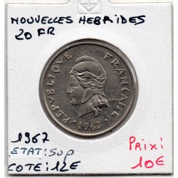 Nouvelles Hébrides 20 Francs 1967 Sup, Lec 42 pièce de monnaie