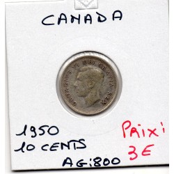 Canada 10 cents 1950 TTB, KM 43 pièce de monnaie