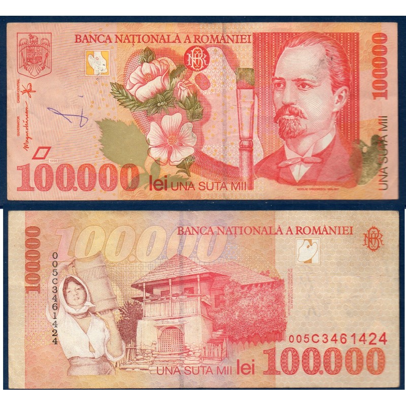 Roumanie Pick N°110, TTB écrit Billet de banque de 100000 leï 1998
