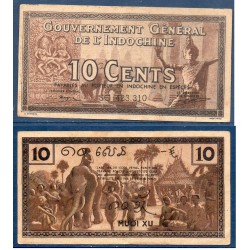 Indochine Pick N°85e, TTB Billet de banque de 10 centimes 1939