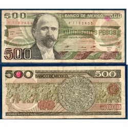 Mexique Pick N°79b, TB Billet de Banque de 500 pesos 1984