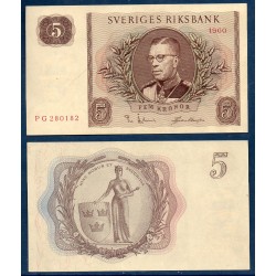 Suède Pick N°42e, Spl Billet de banque de 5 Kronor 1960