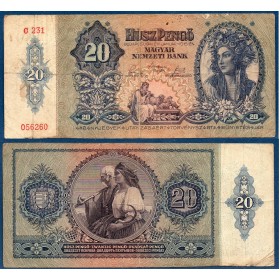 Hongrie Pick N°109, TB Billet de banque de 20 Pengo 1941