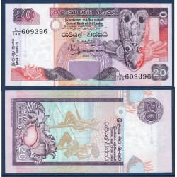 Sri Lanka Pick N°109b, Spl Billet de banque de 20 Rupees 2001