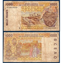 BCEAO Pick N°711Kg B pour le Senegal, Billet de banque de 1000 Francs CFA 1997