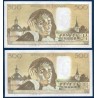 Paire 500 Francs Pascal Spl 5.7.1984 série 412 Billet de la banque de France