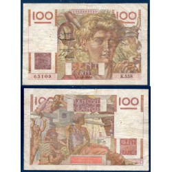 100 Francs Jeune Paysan filigrane inversé TB 1.10.1953 Billet de la banque de France