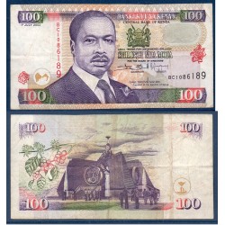Kenya Pick N°37g, TB Billet de banque de 100 Shillings 1.7.2002