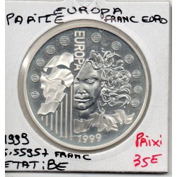 6.55957 francs argent BE 1999 Parité Franc euro pièces de monnaies de Paris