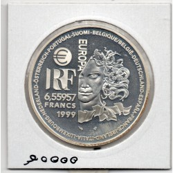 6.55957 francs argent BE 1999 Europa Art Gothique pièces de monnaies de Paris