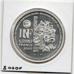 6.55957 francs argent BE 2000 Europa Art De la renaissance pièces de monnaies de Paris
