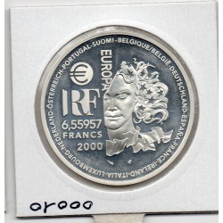 6.55957 francs argent BE 2000 Europa Art moderne pièces de monnaies de Paris