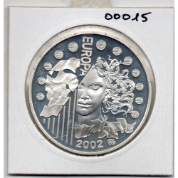 1 1/2 euro argent BE 2002 Europa introduction de l'euro pièces de monnaies de Paris