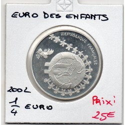 1/4 euro argent BE 2002 euro des enfants pièces de monnaies de Paris