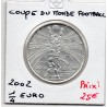 1/4 euro argent BE 2002 Coupe du monde de Football de la Fifa pièces de monnaies de Paris