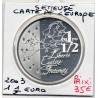 1 1/2 euro argent BE 2003 Semeuse, Carte de l'europe pièces de monnaies de Paris