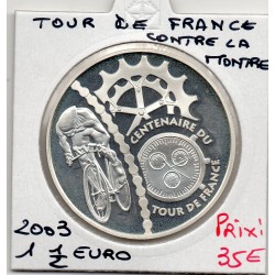 1 1/2 euro argent BE 2003 Tour de France, Contre la Montre pièces de monnaies de Paris