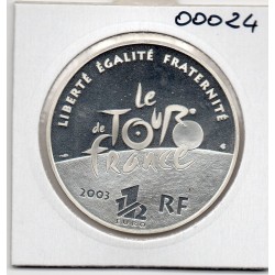 1 1/2 euro argent BE 2003 Tour de France, Contre la Montre pièces de monnaies de Paris