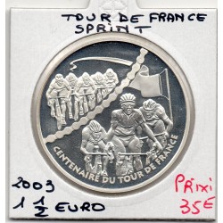 1 1/2 euro argent BE 2003 Tour de France, Sprint pièces de monnaies de Paris