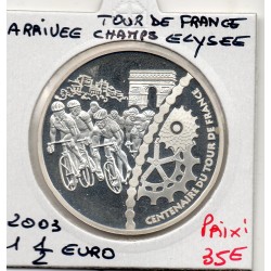 1 1/2 euro argent BE 2003 Tour de France, Arrivée sur les Champs-Élysées pièces de monnaies de Paris