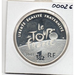 1 1/2 euro argent BE 2003 Tour de France, Arrivée sur les Champs-Élysées pièces de monnaies de Paris