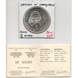 1/4 euro argent BE 2004 Samuel de Champlain pièces de monnaies de Paris
