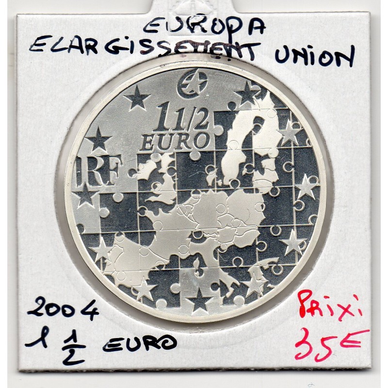 1 1/2 euro argent BE 2004 Europa, Élargissement de l'UE pièces de monnaies de Paris