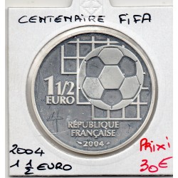 1 1/2 euro argent BE 2004 Centenaire FIFA pièces de monnaies de Paris