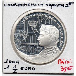 1 1/2 euro argent BE 2004 Couronnement de Napoléon Ier pièces de monnaies de Paris