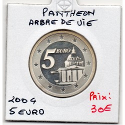 5 euros argent BE 2004 Panthéon et arbre de vie pièces de monnaies de Paris