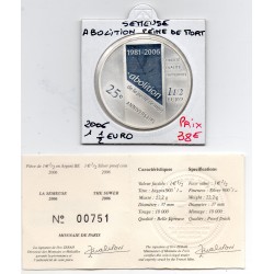 1 1/2 euro argent BE 2006 Semeuse Abolition de la peine de mort pièces de monnaies de Paris