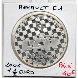 1 1/2 euro argent BE 2006 Renault F1 pièces de monnaies de Paris