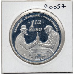 1 1/2 euro argent BE 2006 Paul Cézanne pièces de monnaies de Paris