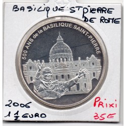 1 1/2 euro argent BE 2006 Basilique Saint-Pierre de Rome pièces de monnaies de Paris