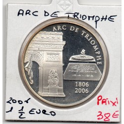 1 1/2 euro argent BE 2006 Arc de triomphe pièces de monnaies de Paris