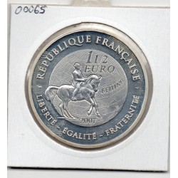 1 1/2 euro argent BE 2007 JO jeux d'été, équitation pièces de monnaies de Paris