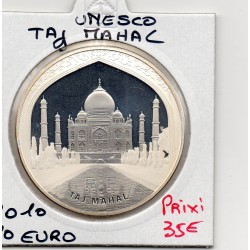 10 euros argent BE 2010 Unesco Taj Mahal pièces de monnaies de Paris