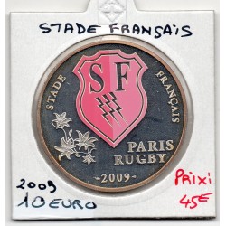 10 euros argent BE 2009 Rugby Stade Français pièces de monnaies de Paris