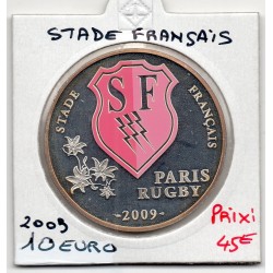 10 euros argent BE 2009 Rugby Stade Français pièces de monnaies de Paris