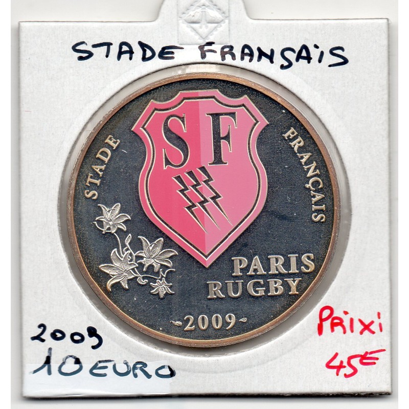 10 euros argent BE 2009 Rugby Stade Français pièces de monnaies de Paris