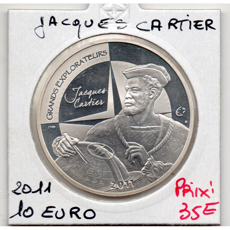 10 euros argent BE 2011 Jacques Cartier pièces de monnaies de Paris