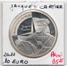 10 euros argent BE 2011 Jacques Cartier pièces de monnaies de Paris