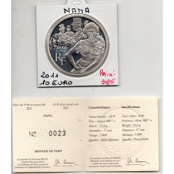 10 euros argent BE 2011 Nana pièces de monnaies de Paris