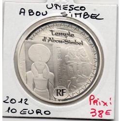10 euros argent BE 2012 Unesco, Temples d'Abou Simbel de monnaies de Paris